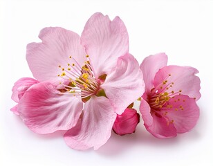 pink cherry blossom isolated on a white background