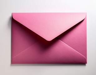 pink envelope with realistic texture and shadow symbolizing communication and correspondence isolated on a white background