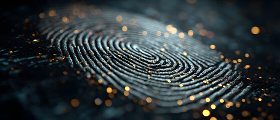 Secure document with fingerprint shield protecting data security and privacy in modern office setting conveying trust and protection