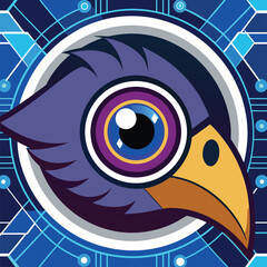 Digital retina scan of an eagle eye high tech design