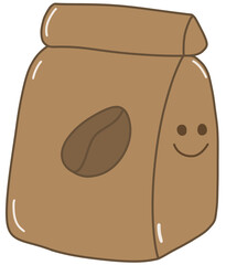 Cute cafe elements with hand draw useful for sticker note, planner or journal