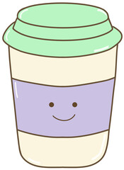 Cute cafe elements with hand draw useful for sticker note, planner or journal