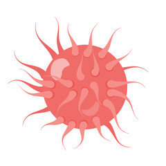 Gonorrhea Vector Illustration Medical illustration of a virus cell symbolizing pandemic, disease, and infection, originally a vector for scalable scientific and healthcare applications