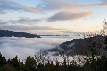 兵庫県朝来市の竹田城と雲海