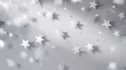 White background with light gray stars and bokeh