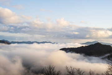 兵庫県朝来市の竹田城と雲海
