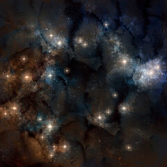 Deep space nebula with glowing stars and cosmic dust clouds galaxy cosmos 2