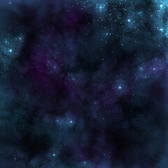 Deep space nebula with glowing stars and cosmic dust galaxy cosmos 1