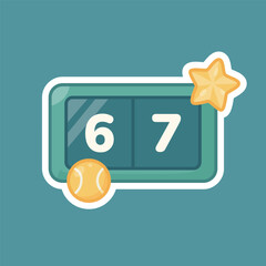Padel Match Scoreboard Flat Pastel Vector Illustration for Sports and Tournament Design