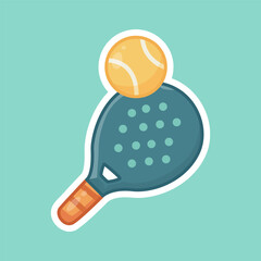 Padel Racket and Ball Flat Pastel Vector Illustration for Sport and Fitness Design Projects
