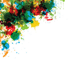Abstract Vector Background with Dynamic Color Splatter and Paint Splash Effects. Illustration Vector Design