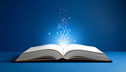Magic Book Open on Blue