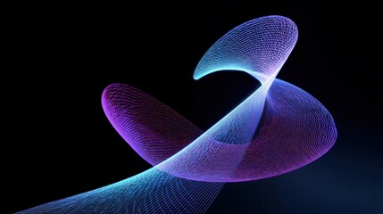 Fototapeta premium Abstract luminous wave forms in vibrant colors creating a mesmerizing visual experience against a dark background