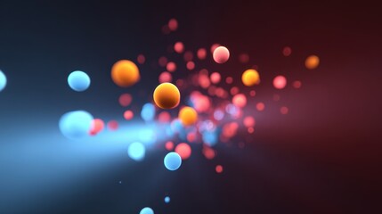 Colorful Abstract Particles Floating in Space with Light Trails, Creating a Dynamic and Vibrant Visual Experience for Various Creative Projects