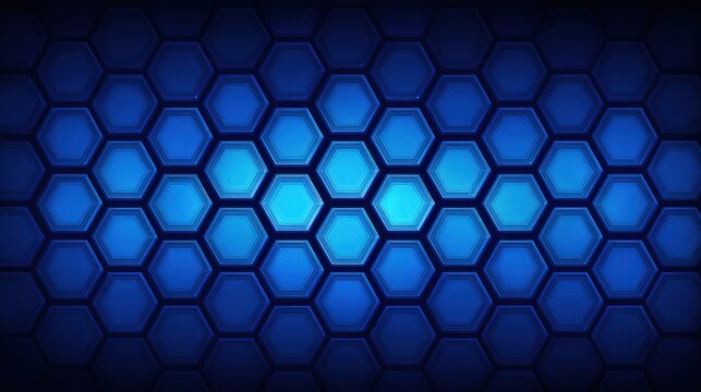 Abstract blue hexagonal patterns with varying shades for background, digital design, technology, and modern aesthetics in various projects