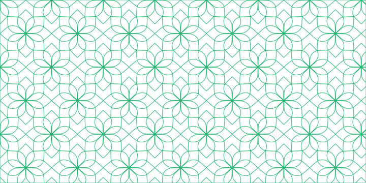 Geometric linear floral tile pattern. Wedding design with gold lines on white background. Seamless vector pattern of thin gold and white lines. Luxurious oriental art deco texture background.