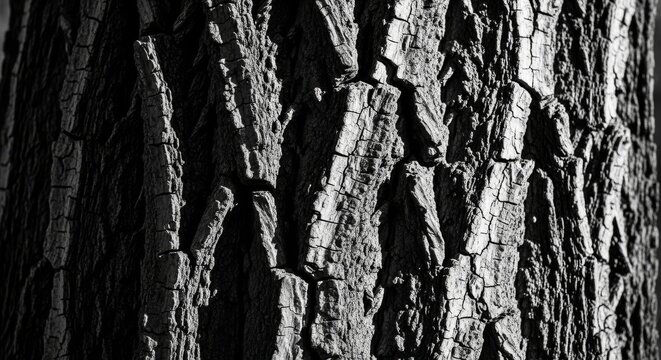 Detailed close-up of tree bark showcasing its unique texture and pattern, adding a rustic natural touch to any design