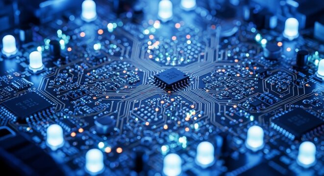 Futuristic Microchip Circuit Board Technology and Innovation