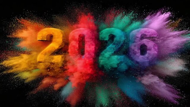 Exciting colors burst in celebration of the new year 2026, marking a time for hope, joy, and fresh beginnings as people gather to welcome this festive occasion
