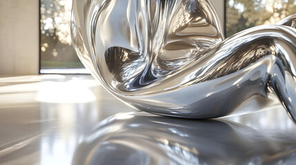 Ethereal Harmony: A Stunnig Dance of Metallic Reflecions and Nature