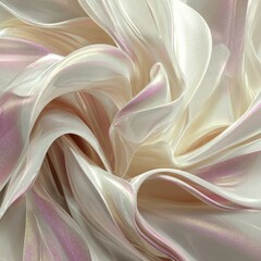 Abstract soft fabric with gentle waves and smooth textures, showcasing shimmering light reflections in pastel colors for creative backgrounds and graphic design purposes.