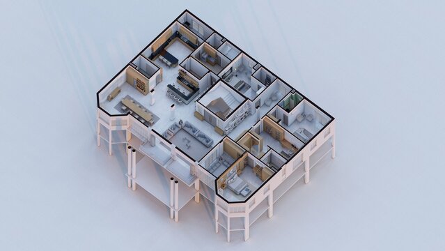 Contemporary Family House Layout Featuring Master Suite Terrace and Dining Area