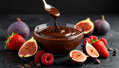 Chocolate Dessert with Fresh Fruits