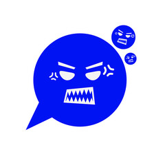 blue angry icon in speech bubble
