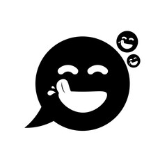 black yummy icon in speech bubble