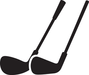 Pair of iron or wedge golf club flat vector icon for sports apps and websites