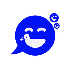 Fototapeta premium blue yummy icon in speech bubble