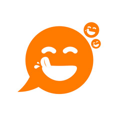 orange yummy icon in speech bubble