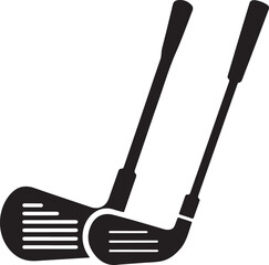 Pair of iron or wedge golf club flat vector icon for sports apps and websites