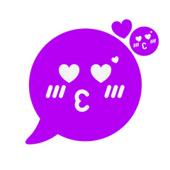 Obraz premium purple love icon in speech bubble