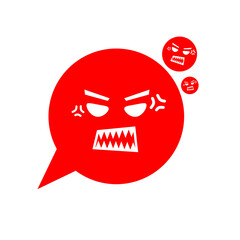 red angry icon in speech bubble