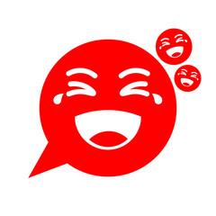 red laugh icon in speech bubble