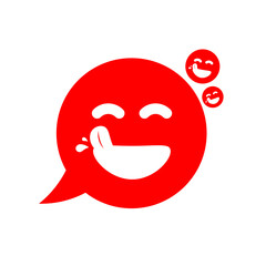 Obraz premium red yummy icon in speech bubble
