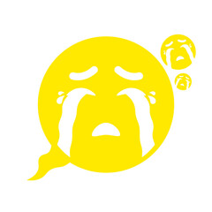 yellow cry icon in speech bubble