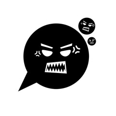 black angry icon in speech bubble