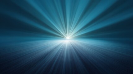 Abstract Blue Light Rays Emitting from Center with Soft Gradients and Motion Effects for Background or Design Elements in Digital Artwork