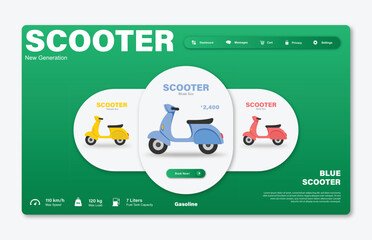 Online store and dealer website template. Web design. Modern dashboard UI design