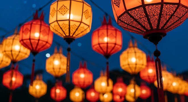Illuminated Lanterns - A Nighttime Celebration of Light and Culture.