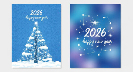 Festive 2026 New Year Greeting Cards with Winter Themes