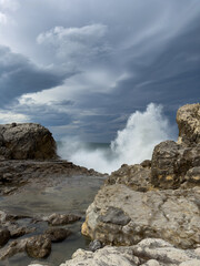 rocks and sea