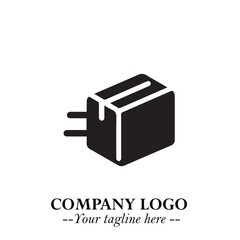 Box Moving Fast Symbol in Black on the White Background with Dynamic Delivery Design