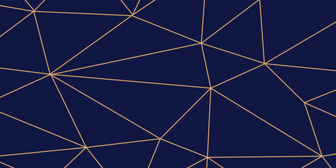 Seamless polygonal background. Golden blue geometric line pattern for wallpaper and textiles. eps10. © Moh