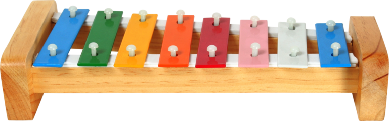 Rainbow xylophone on white background