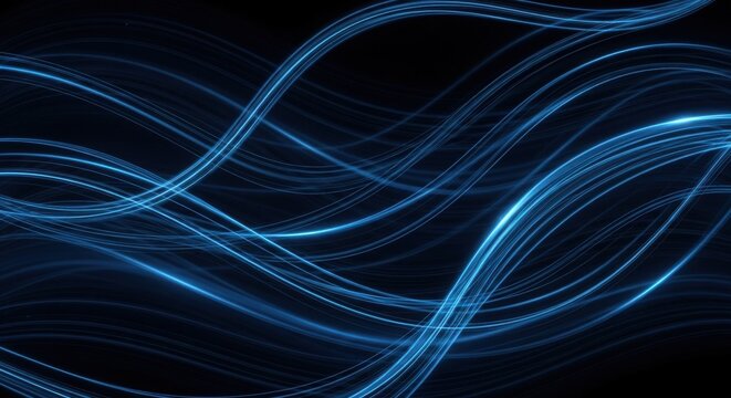 Abstract Swirling Blue Light Lines - Powered by Adobe
