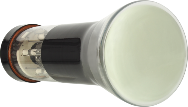 Old cathode ray tube on white background.