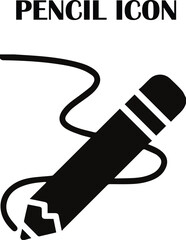 Creative pencil icon vector – minimal line art symbol for writing, drawing, or editing concepts